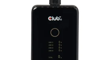 Club3D تطلق شاحن USB بقوة 240 واط مزوداً بشاشة رقمية وكابل متطور