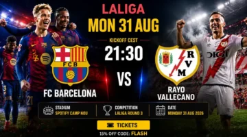 توقيت مواجهة برشلونة ورايو فاييكانو والقنوات الناقلة للقاء المرتقب في الدوري الإسباني